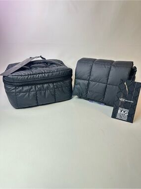 SET OF 2! NEW VEE COLLECTIVE PORTER MESSENGER MINI CROSSBODY BAG & VANITY CASE